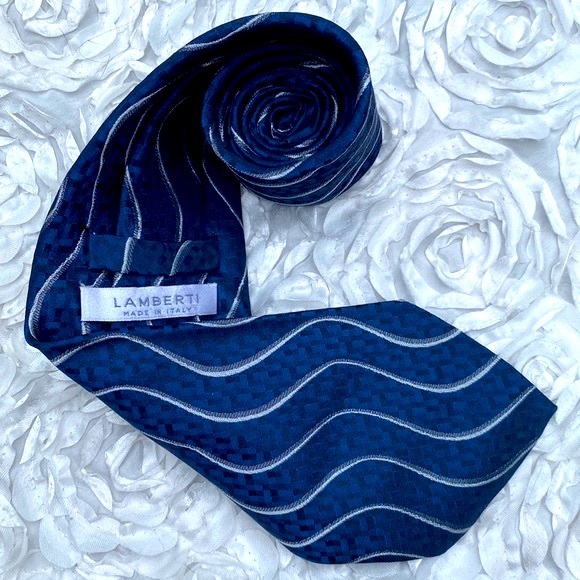New Lamberti mens silk striped tie - Picture 1 of 2